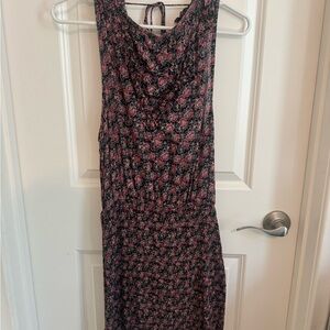 Free People  Backless Floral Dress - Navy and Magenta